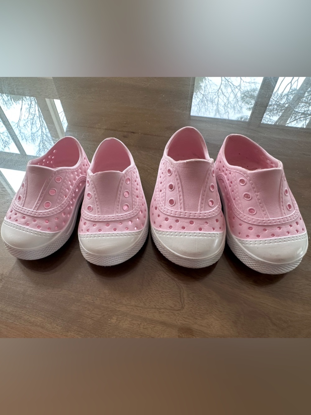 Little Me Pink Slip-On Baby Shoes for warm weather & around water